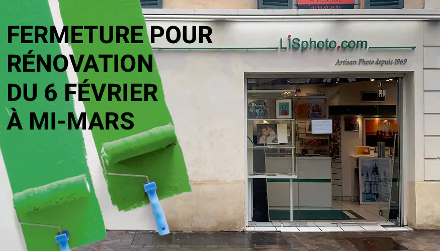 Devanture nouveau magasin Lisphoto à Versailles