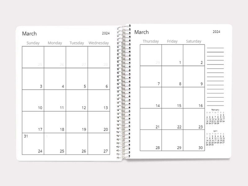 Floral monthly planner 