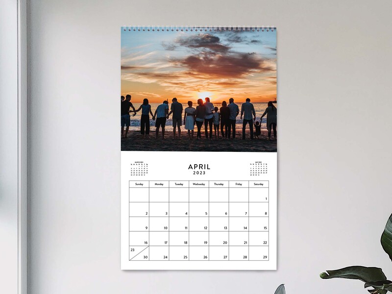 Custom calendars with a photo of people on the beach watching the sunset