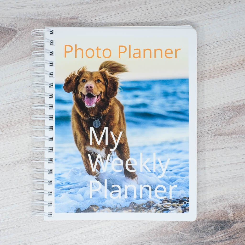 Custom planner cover with running dog