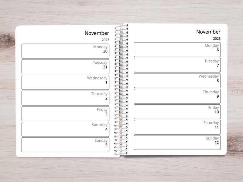 Large Planner 8.5 x 11 Horizontal Template