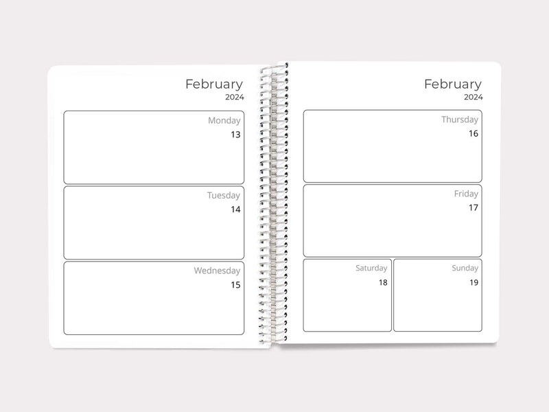Monthly Horizontal Planner