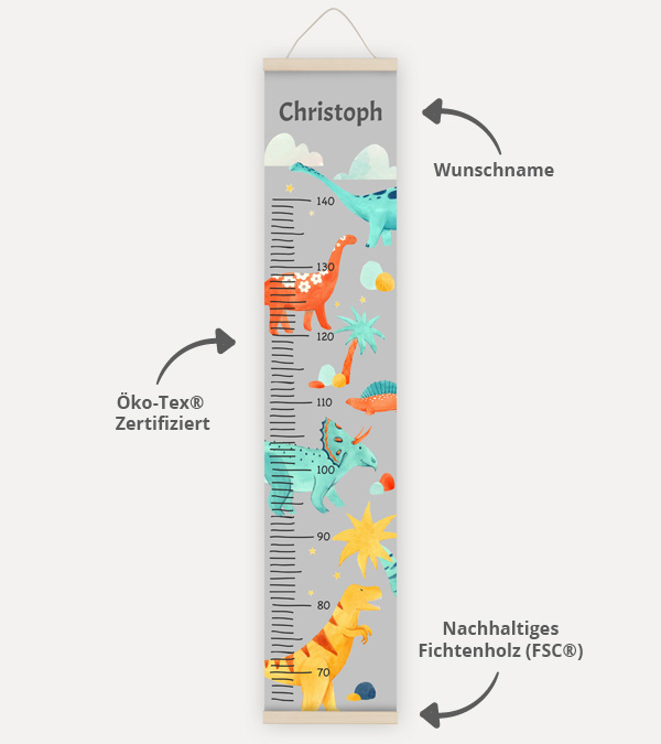 Kindermesslatte Dinosaurier