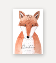 Poster Fuchs mit Geburtsdaten und Name