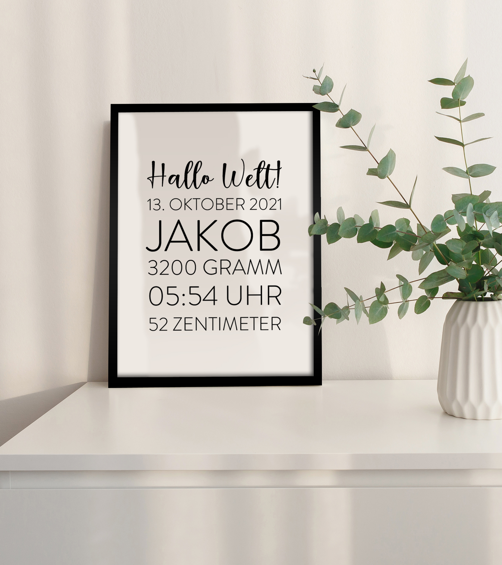 Geburtsposter Letterblock