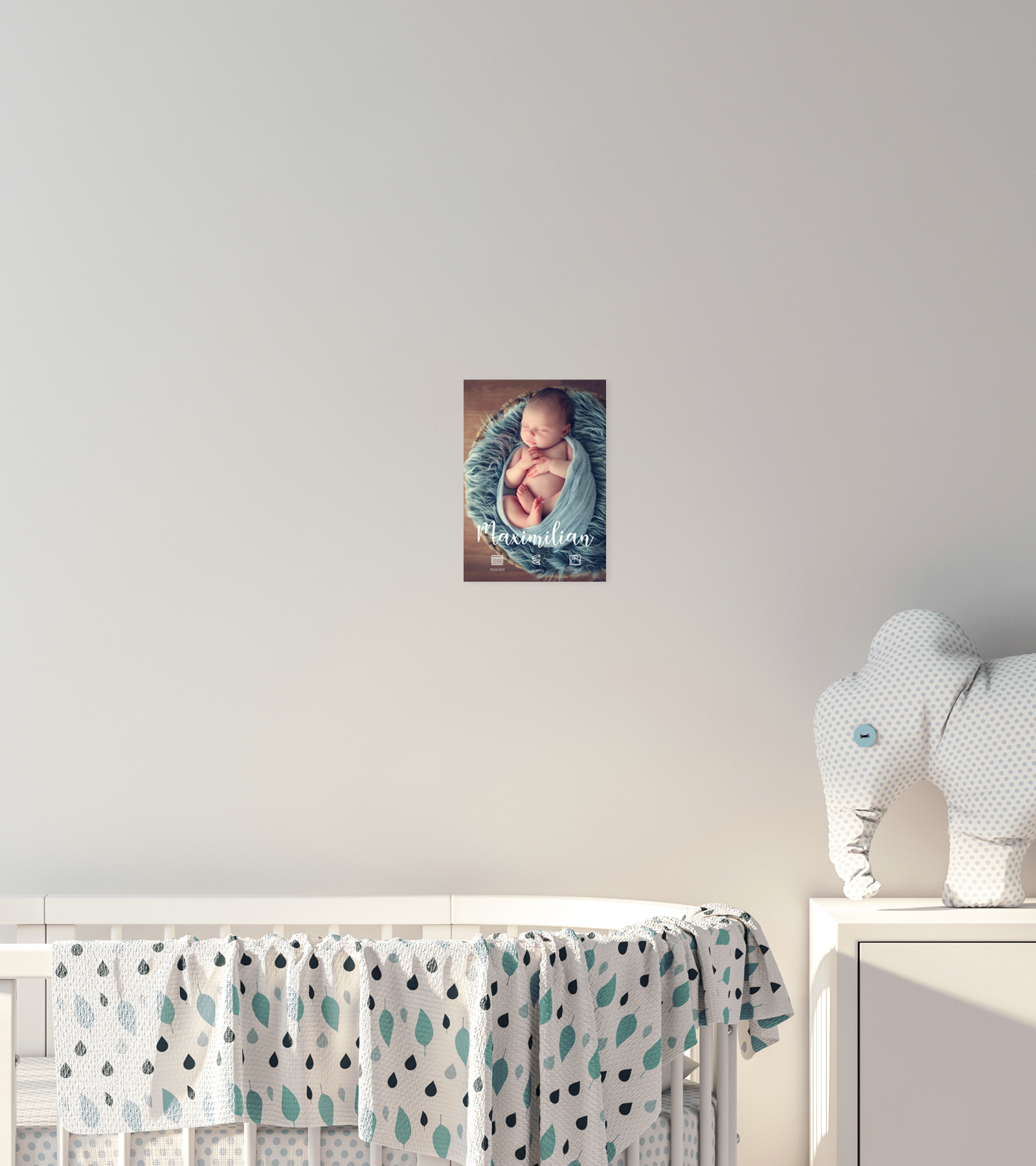 Poster zur Geburt für das Babyzimmer