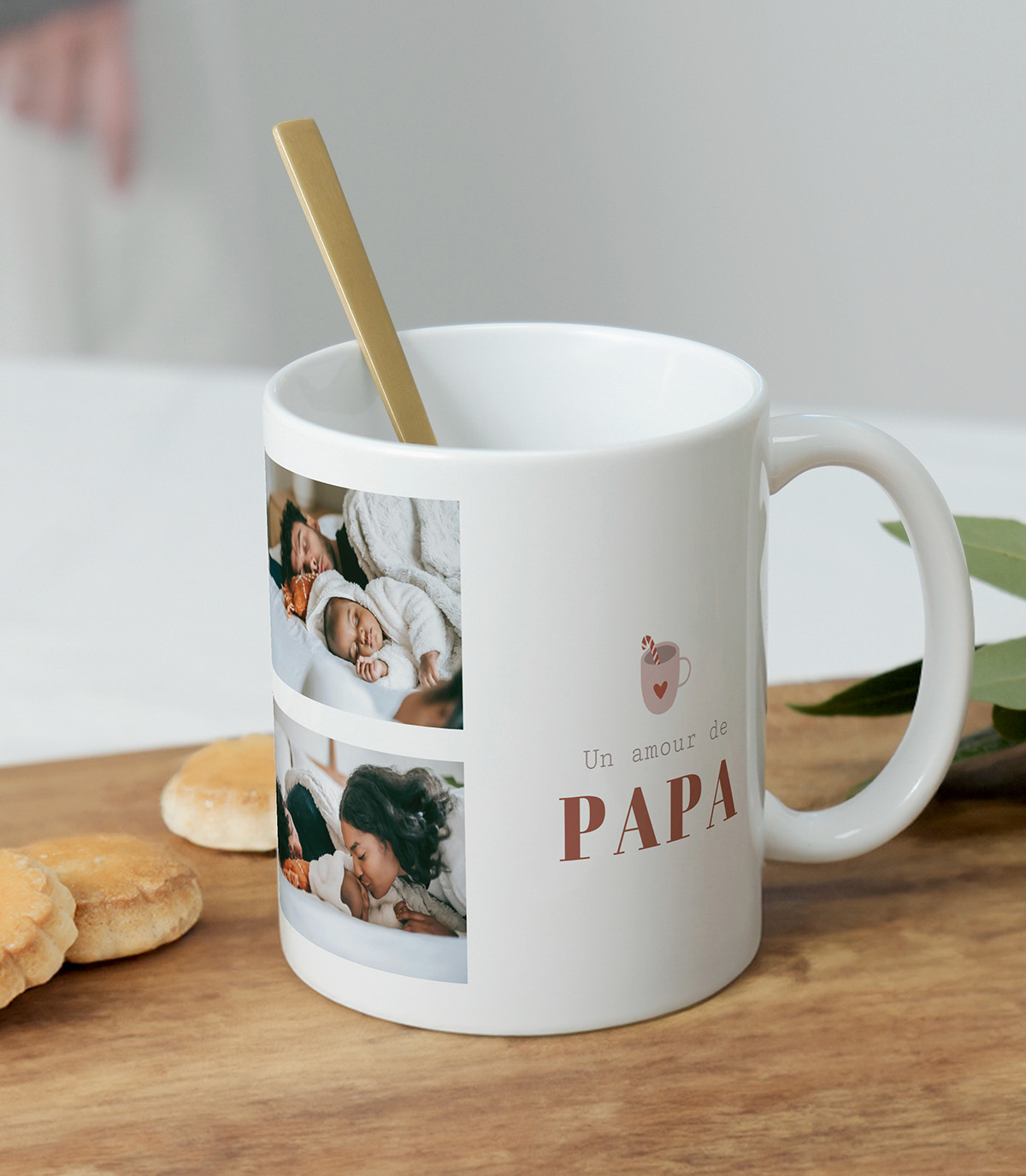 Mug Amour de Papa Personnalisé - Cadeau Photo pour Noël