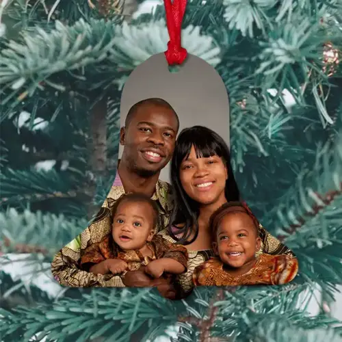 Print your photo on a bell Christmas tree decoration online with RapidStudio